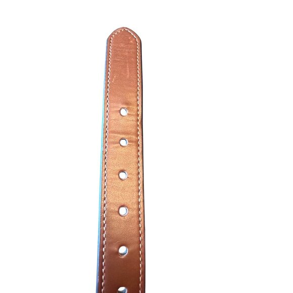Boys Adjustable Tan & Brown Belt X8  Faux Leather Embroidered dbaseball Design - Picture 3 of 4